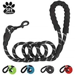 Strong Dog Leash with Zipper Pouch;  Comfortable Padded Handle and Highly Reflective Threads Dog Leashes for Small Medium and Large Dogs
