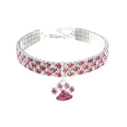 Diamond Pet Collars (size: L, color: Pink White)
