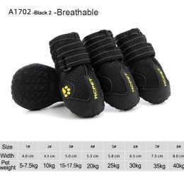 Wholesale 4pcs/set reflective waterproof dog shoes (size: 6, color: Black2)