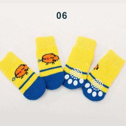 Wholesale 4 Piece Knit Socks Claws Warm Non-Slip Puppy Shoes Socks (size: L, color: 6)