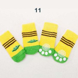 Wholesale 4 Piece Knit Socks Claws Warm Non-Slip Puppy Shoes Socks (size: S, color: 11)