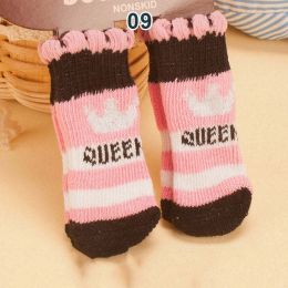 Wholesale 4 Piece Knit Socks Claws Warm Non-Slip Puppy Shoes Socks (size: S, color: 9)