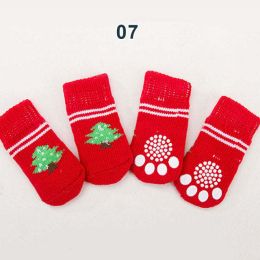 Wholesale 4 Piece Knit Socks Claws Warm Non-Slip Puppy Shoes Socks (size: M, color: 7)