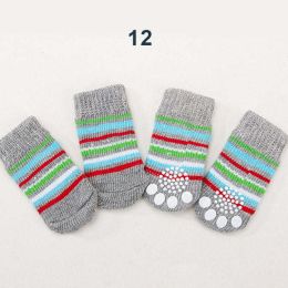 Wholesale 4 Piece Knit Socks Claws Warm Non-Slip Puppy Shoes Socks (size: S, color: 12)