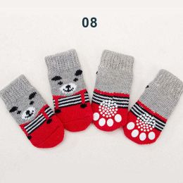 Wholesale 4 Piece Knit Socks Claws Warm Non-Slip Puppy Shoes Socks (size: M, color: 8)
