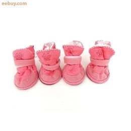 Wholesale S-XXL Winter Warm Dog Shoes (size: Xl, color: pink)
