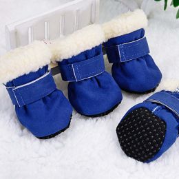 Wholesale 4 Pack Winter Dog Pet Shoes Anti Ski Floor Boots (size: 4.5X4.5Cm, color: blue)