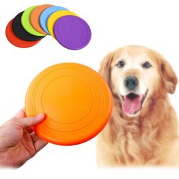 7 Colors Puppy Medium Dog Flying Disk Safety TPR Pet Interactive Toys for Large Dogs Golden Retriever Shepherd Training Supplies (size: Diameter 17Cm, color: red)