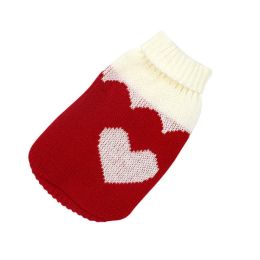 Christmas cat and dog sweaters (size: S  Within 0.5-1Kg, color: Red Heart)