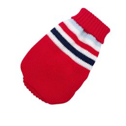 Christmas cat and dog sweaters (size: Xs  Within 0.5Kg, color: Red Stripe)