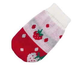 Christmas cat and dog sweaters (size: M Within 1-1.5Kg, color: Red Strawberry)