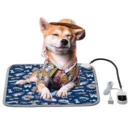 Pet Heating Pad Dog Electric Waterproof Mat Warming Bed Indoor Heated Bed (size: small, color: blue)