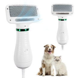 Pet hair comb Dog and cat hair dryer 2 and 1 pet supplies Pet hair Dryer with Slicker Brush; pet grooming (Article No: White, color: Blowing Comb)