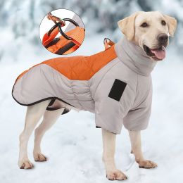 Thick warm dog coat; dog jacket; dog winter clothing; dog reflective clothing (Colour: Grayish Orange, size: 5Xl)