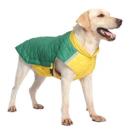 Dog reflective storm jacket Dog thick warm jacket; Big dog and small dog costumes (Colour: Rice Yellow, size: 2Xl)