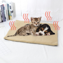 Self Heating Pet Mat; Non-Electric Pet Warming Pad; Self Warming ; Extra Warm Pet Mats For Dog & Cat (size: 60*45Cm/23.6*17.7In, color: Beige)