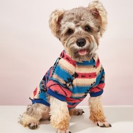 Pet Sweater; Warm Dog Sweater Cat Hoodie For Cold Weather; Floral Print Dog Apparel(Small & Medium) (size: M, color: Mixed Color)