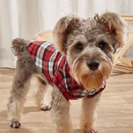 Pet Plaid Shirt For Small & Medium Dogs; Classic Dog Shirt Dog Polo T-Shirt; Pet Apparel (size: Xl, color: red)