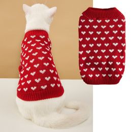 Pet Dog Sweater Turtleneck Dog Knitwear Warm Pet Sweater (size: S, color: red)