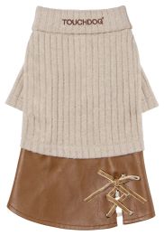 Touchdog 'Modress' Fashion Designer Dog Sweater and Dress (size: small, color: brown)