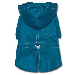 Touchdog Split-Vent Designer Waterproof Dog Raincoat (size: large, color: blue)