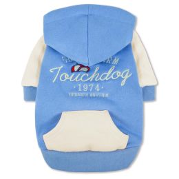 Touchdog 'Heritage' Soft-Cotton Fashion Dog Hoodie (size: X-Small, color: blue)