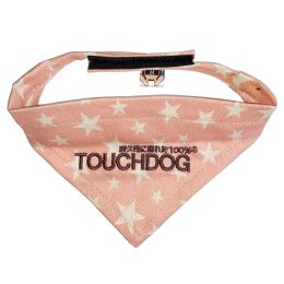 Touchdog 'Bad-to-the-Bone' Star Patterned Fashionable Velcro Bandana (size: medium, color: pink)